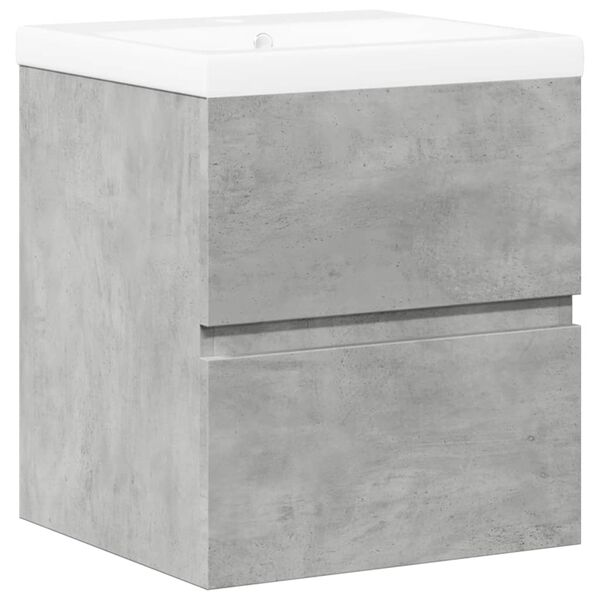 vidaXL Bathroom Furniture Set Concrete Grey Engineered Wood, Ceramic Large