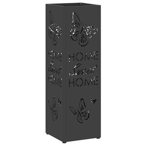 vidaXL Umbrella Stand Black 15.5 x 15.5 x 49 cm Metal