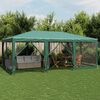 vidaXL Party Tent with 10 Mesh Sidewalls Green 19.7x13.1' HDPE