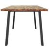 vidaXL Dining Table Brown and black Solid Acacia wood 67 x 35 in