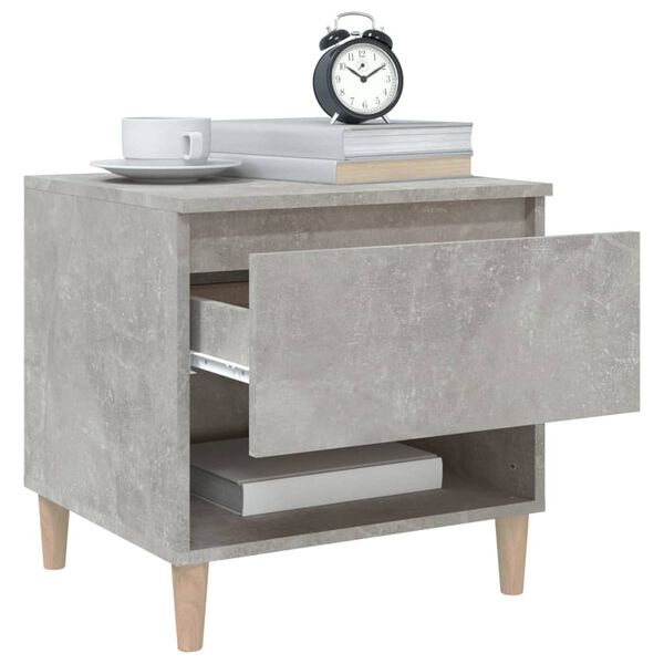vidaXL Bedside Table Concrete Grey Engineered Wood 19.7 x 18.1 x 19.7 in