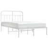 vidaXL Bed Frame White Powder-Coated Steel Small Double Bed Frame