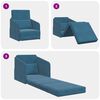 vidaXL Sofa Bed Blue 25.59 x 31.50 x 32.68 in Velvet
