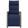 vidaXL Reclining Garden Chair Grey, Navy Blue
