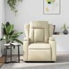 vidaXL Massage Recliner Chair Cream Faux leather, metal, plywood One size