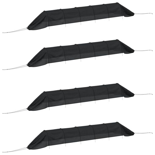 vidaXL Netting Tunnel Set of 4 Black Polyethylene, Steel Large