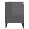 vidaXL TV Cabinet High gloss grey Engineered wood, metal Medium