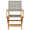 vidaXL Garden Chair Set of 6 Grey Solid acacia wood, PE rattan Standard