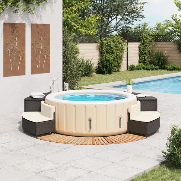 vidaXL Hot Tub Surround Black, Cream White