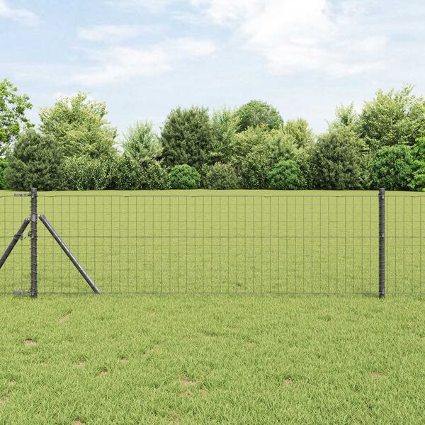 vidaXL Fence Post Other 26 pcs Grey 1.26 x 1.26 x 31.50 in Steel