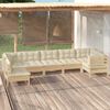 vidaXL Garden Lounge Set Cream Solid pinewood Seats 7 Modular