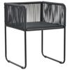 vidaXL Garden Dining Set Black PE Rattan, Powder-Coated Steel Large
