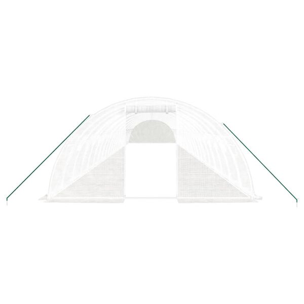vidaXL Greenhouse White PE (polyethylene), galvanized steel