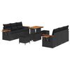 vidaXL Garden Sofa Set 9 pcs Black Poly Rattan and Powder-Coated Steel