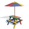 vidaXL Kids Picnic Table Red Fir wood Standard Colorful