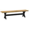 vidaXL Dining Bench Natural and Black Solid pine wood