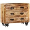 vidaXL Sideboard Brown Solid rough mango wood, cast iron Medium
