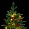 vidaXL Artificial Hinged Christmas Tree Green PVC, PE, Iron 4 ft