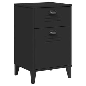 vidaXL Bedside Table Black Engineered wood, plastic Medium Bedside Table