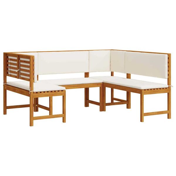 vidaXL Garden Bench Set 3 pcs Brown Solid Acacia Wood