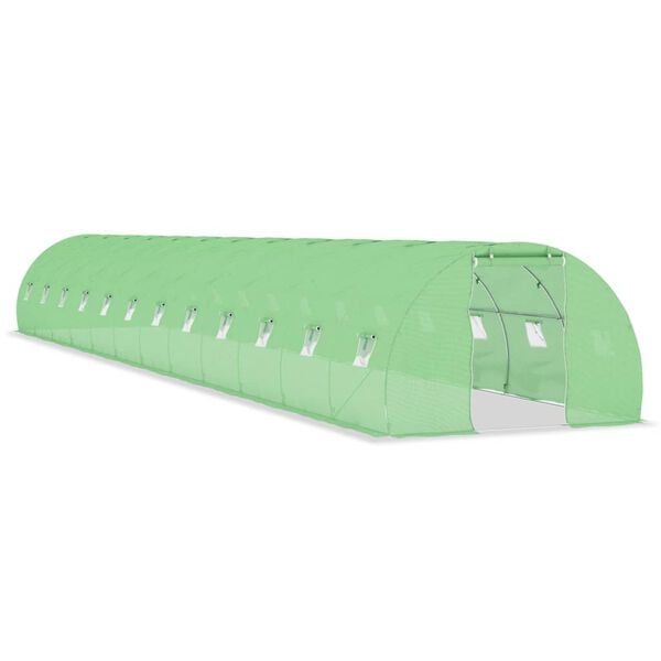 vidaXL Greenhouse Green PE mesh fabric, galvanized steel 581.3 sq ft