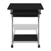 vidaXL Computer Desk Black Particle Board, Powder-Coated Steel Compact