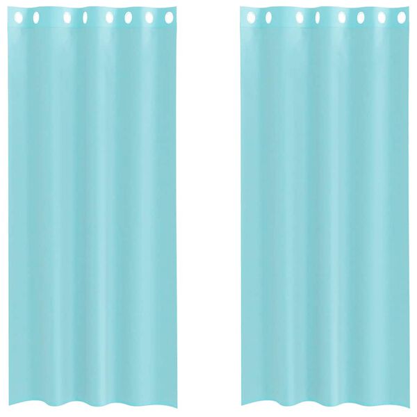 vidaXL Voile Curtains with Grommets 2 pcs Turquoise