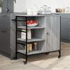 vidaXL Kitchen Trolley Gray Sonoma 34.4"x15.2"x33.3" Engineered Wood