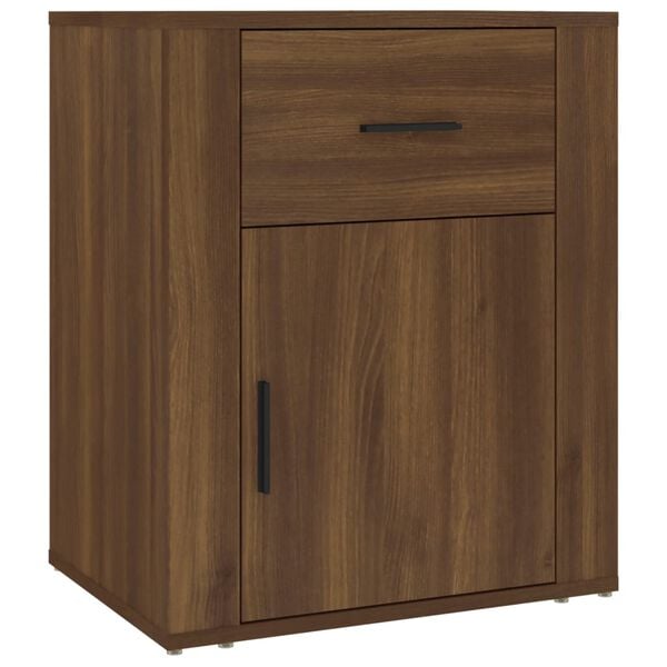 vidaXL Bedside Cabinet Brown oak Engineered wood Medium Bedside Cabinet