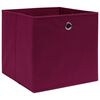 vidaXL Storage Box Set of 10 Dark Red Non-Woven Fabric Medium Foldable