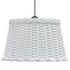 vidaXL Ceiling Lamp Shade White Wicker, Iron Standard Decorative Inlays