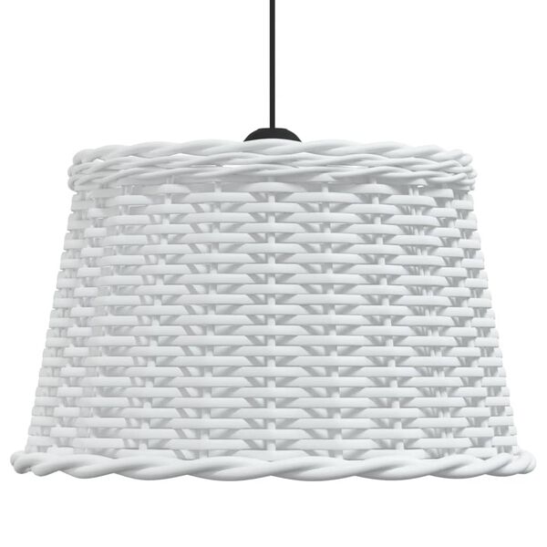 vidaXL Ceiling Lamp Shade White Wicker, Iron Standard Decorative Inlays
