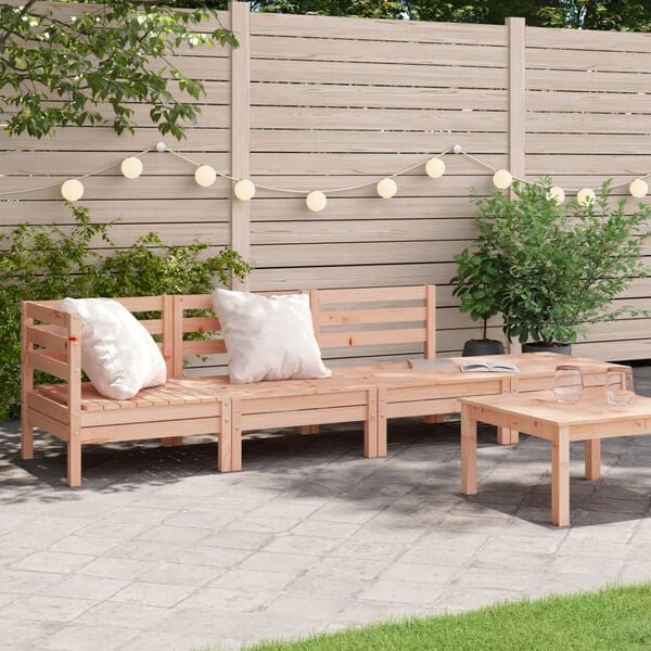 vidaXL Garden Sofa Natural wood Solid Douglas wood 4-Seater Modular