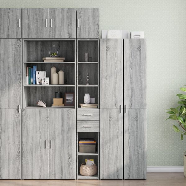 vidaXL Slim Storage Cabinet Grey Sonoma Engineered Wood Slim