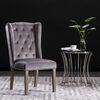 vidaXL Dining Chair Set of 2 Grey Velvet, solid rubberwood