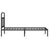 vidaXL Bed Frame Black Powder-Coated Steel Twin Industrial Bed Frame