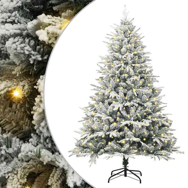vidaXL Artificial Pre-lit Christmas Tree Green 70.9" PVC and PE