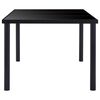 vidaXL Dining Set Black Tempered glass, metal, faux leather, steel Large