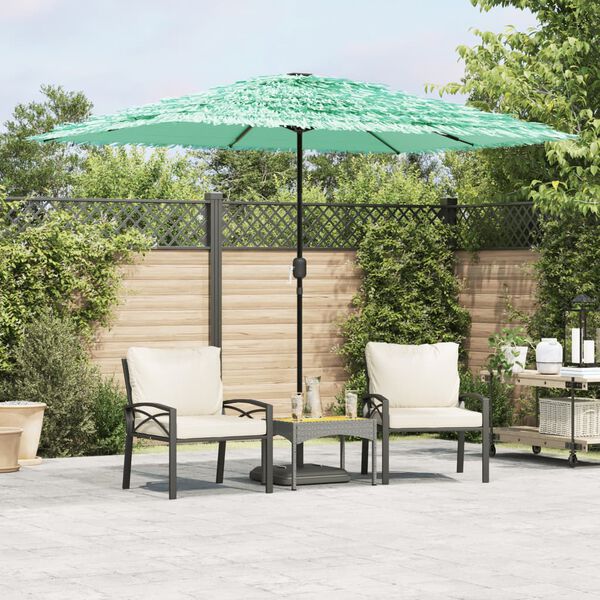 vidaXL Garden Parasol Green Polyester, powder-coated steel
