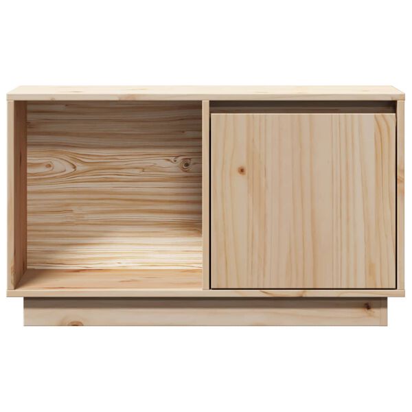 vidaXL TV Cabinet Natural Wood Solid Pine Wood TV Cabinet Rectangular