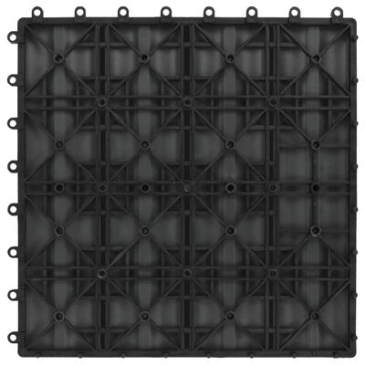 vidaXL 11 pcs Decking Tiles Deep Embossed WPC 11.8"x11.8" 1 sqm Black
