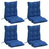 vidaXL Lowback Chair Cushion Set of 4 Royal Blue