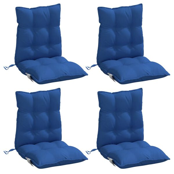vidaXL Lowback Chair Cushion Set of 4 Royal Blue