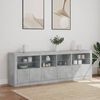 vidaXL Sideboard Concrete grey Engineered wood, Glass Large Sideboard