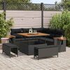 vidaXL Garden Sofa Set 8 pcs Black Poly Rattan and Powder-Coated Steel