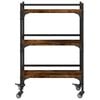 vidaXL Kitchen Trolley Smoked Oak 19.7"x13.8"x29.7" Engineered Wood