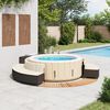 vidaXL Hot Tub Surround Black Poly Rattan 44.1 x 17.7 x 21.7 in