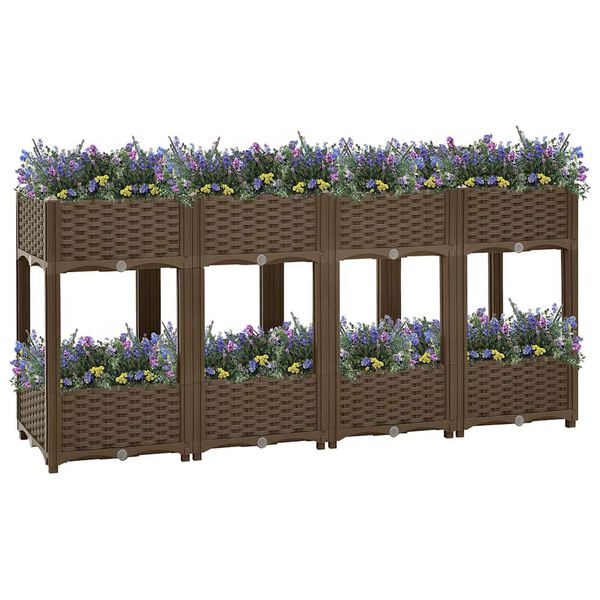 vidaXL Raised Bed Brown Polypropylene 63 in x 15.7 in x 28 in Raised Bed