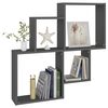 vidaXL Wall Cube Shelf Gray Engineered wood 31.5 x 5.9 x 30.9 in