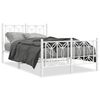 vidaXL Bed Frame White Steel 47.2 x 78.7 in Bed Frame Rectangular